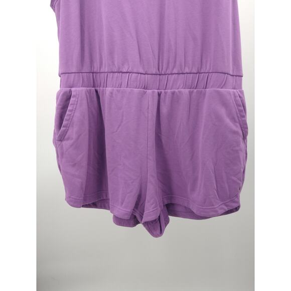 Nike Womens Varsity Shorts Romper Plus 3X Stretch Cotton Terry‎ Purple Nebula - Picture 10 of 12